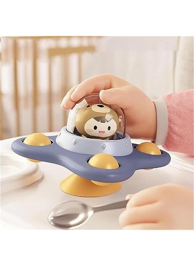 MIXDE - 3 Pcs Baby Bath Spinner Toy with Rotating Suction Cup Spinning Top Toy ，Frog Bear Dog Spin Sucker Baby Dining Chairs Toys - Image 1