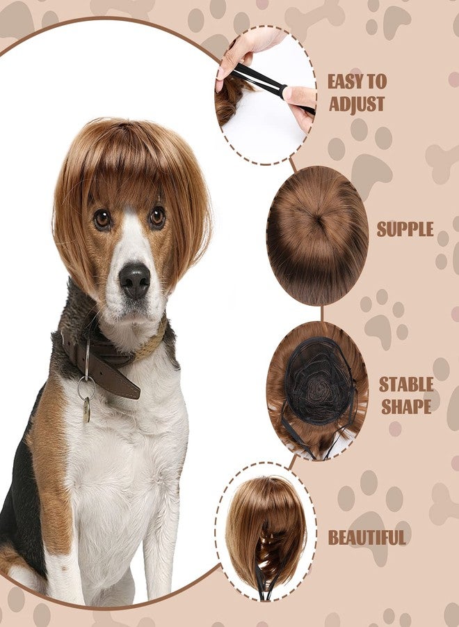 HOWWFALY Dog Costume Cat Apparel Dog Toys Curly Braids Headgear Wigs Styling Cute Funny Pet Hair Accessories (Flax) - Image 3