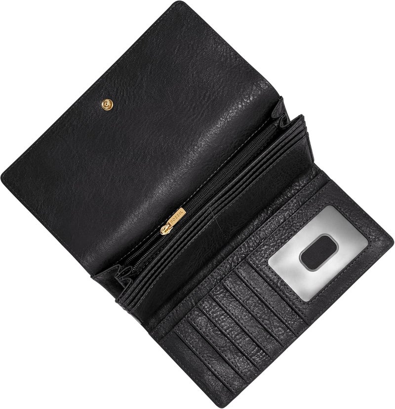 فوسيل Fossil Women's Logan Leather RFID-Blocking Flap Clutch Wallet for Women - Image 2