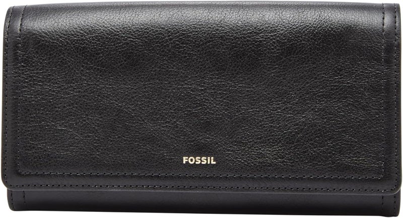 فوسيل Fossil Women's Logan Leather RFID-Blocking Flap Clutch Wallet for Women - Image 1