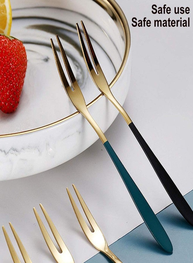 Mockery Stainless Steel Fruit Fork - Tasting Appetizer for Cake, Dessert, Salad, Mooncake - Mini Portable Forks for Party, Restaurant (Red, Pack of 3) - Image 4