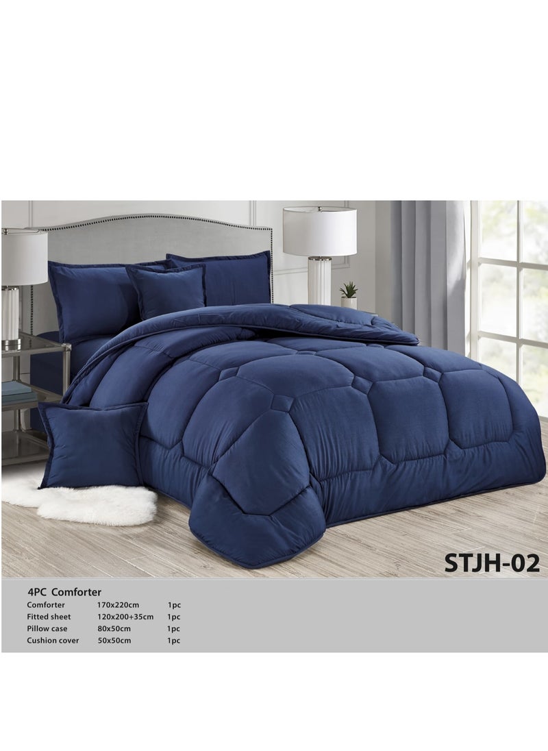 Moon - 4-Piece Single Bed Quilt Set – 170x220 cm Comforter with Fitted Sheet and Pillowcases - Image 1