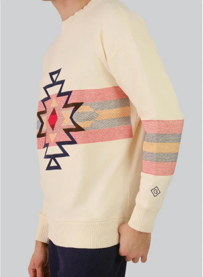 غانت Geometric Relaxed C-Neck Sweat