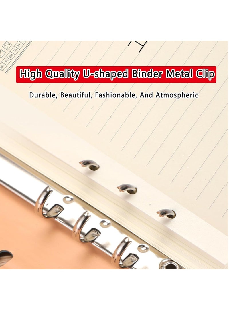 DUNISO - Leather Binder Notebook,6 Round Ring Binder Planner Notebook,Portable Travel Diary，Thickened Detachable,Classic Hardbound Metal Buckle,Suitable For Office, School,17*23 cm - Image 1
