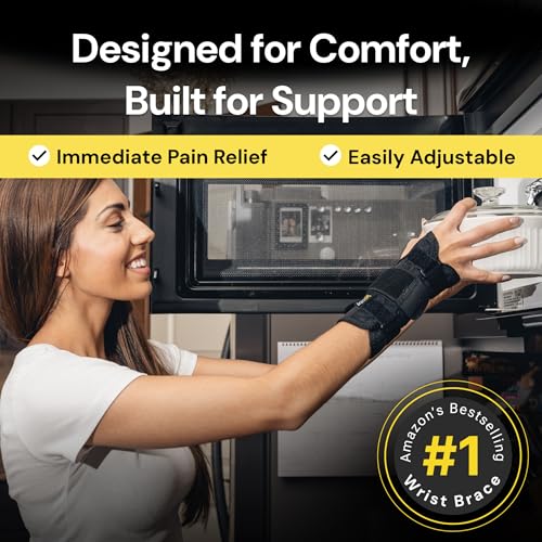 BraceUP Carpal Tunnel Wrist Brace for Women and Men - Metal Wrist Splint for Wrist Support, Hand Support for Arthritis, Tendonitis, Sprain, Pain Relief (L/XL, Left Hand) - Image 3