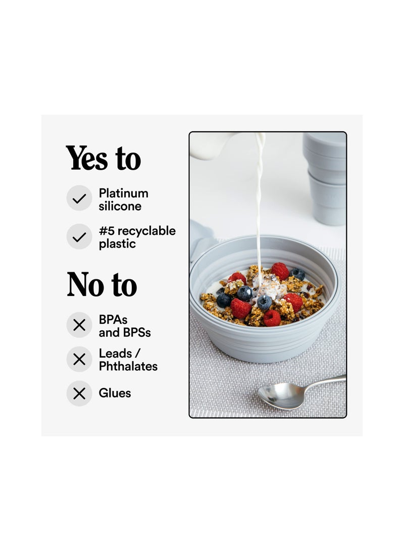 SOLARAE Collapsible Silicone Bowl, 36oz - Reusable Silicone Bowl for Hot and Cold Food - Perfect for Travel, Meal Prep, To-Go Lunch, Camping & Hiking - Microwave & Dishwasher Safe - Image 5