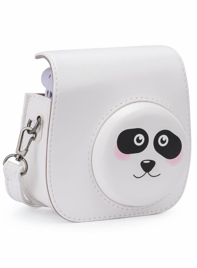 SYOSI PU Leather Camera Case for Fujifilm Instax Mini 11, with Adjustable Strap and Pocket (Panda)  - Image 1