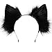 VIGVAN Handmade Wolf Fox Ears Animal Cosplay Cute Head Accessories for Halloween Black - Image 2
