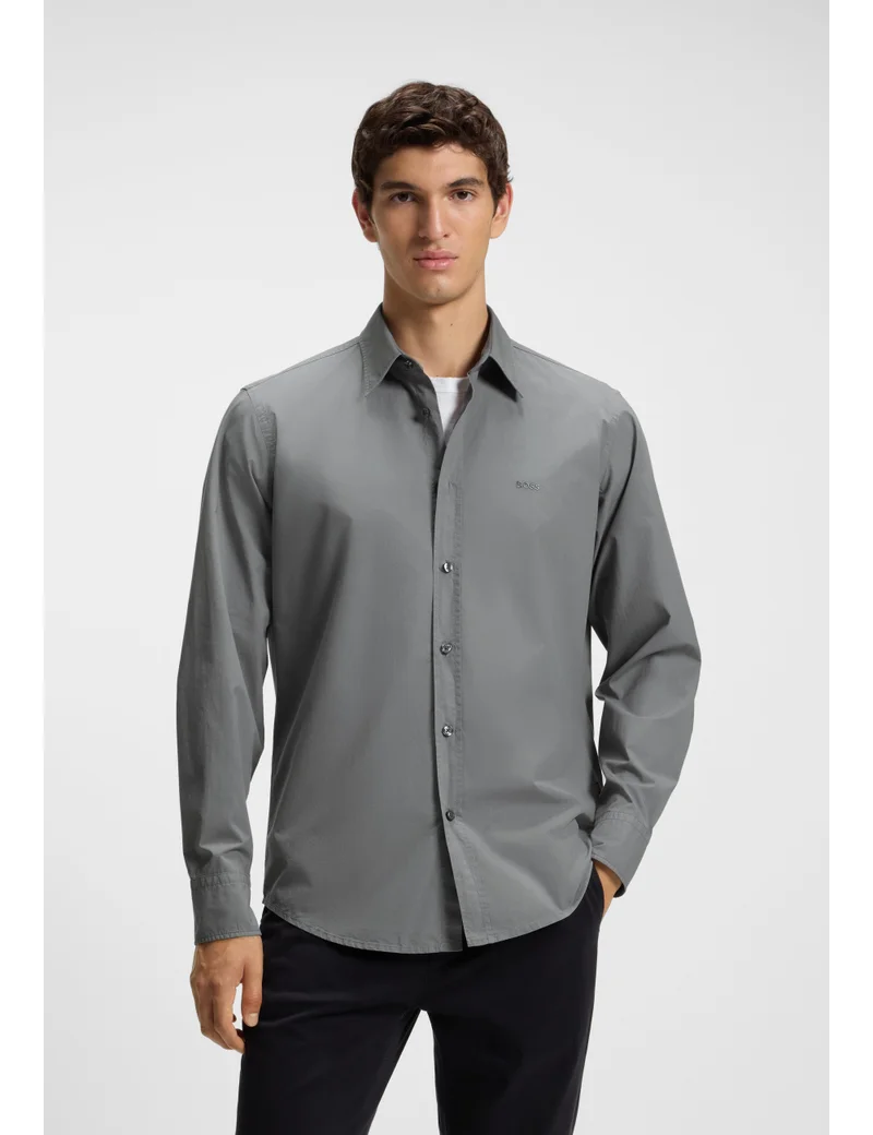 BOSS Regular-fit shirt in cotton poplin