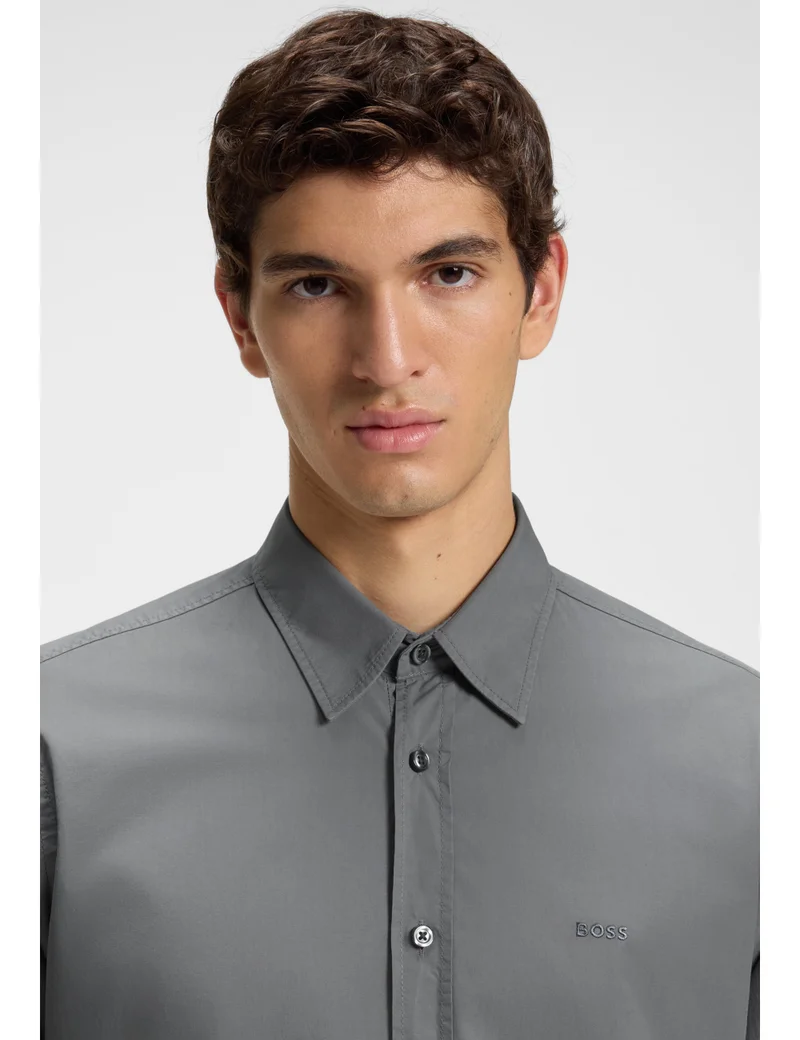 BOSS Regular-fit shirt in cotton poplin