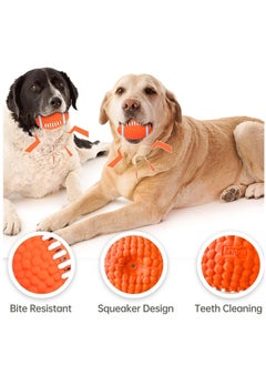 GUDOO Dog Toy Ball Indestructible Squeaky Dog Toy Durable Elasticity Interactive Ball for Training Dog Catch and Fetch Light Weight Floatable Rugby Toys for Medium Large Breeds  - Image 5
