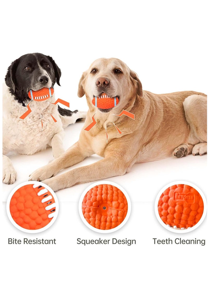 GUDOO Dog Toy Ball Indestructible Squeaky Dog Toy Durable Elasticity Interactive Ball for Training Dog Catch and Fetch Light Weight Floatable Rugby Toys for Medium Large Breeds  - Image 5