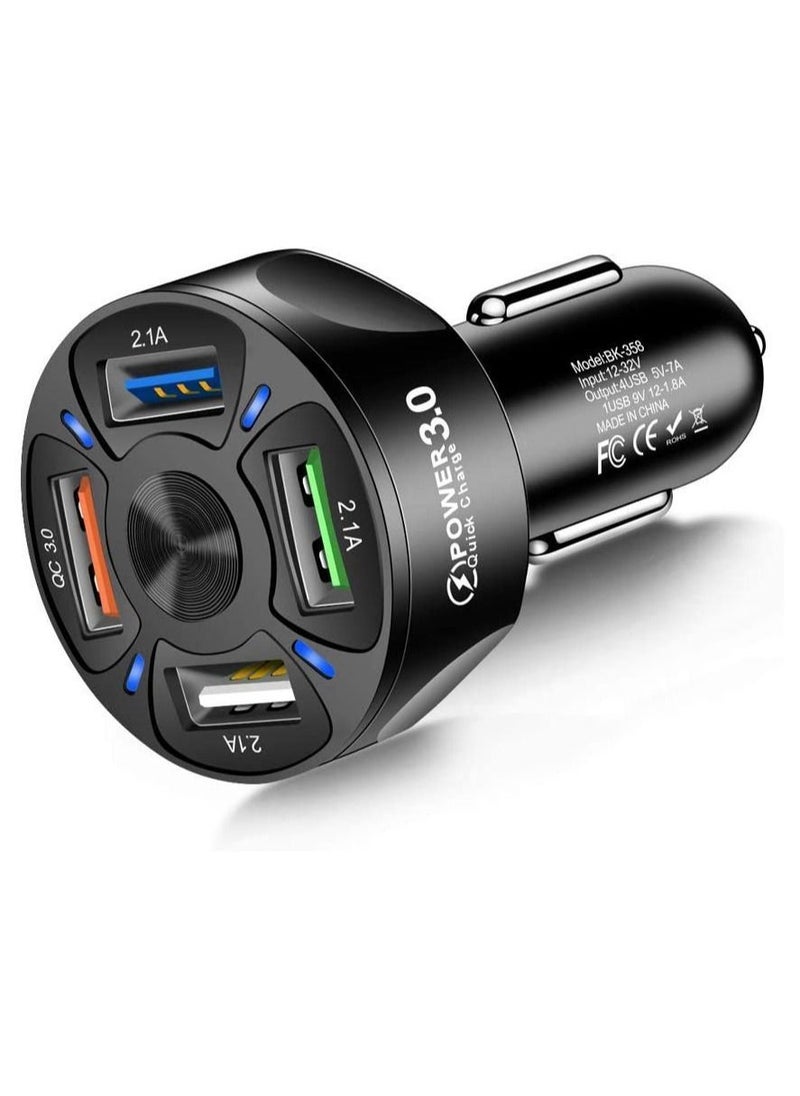 Y&D - USB Car Charger 3 Port Fast Adapter Phone Charge Compatible with iPhone 12 pro/Max/11/x/8 - Image 1