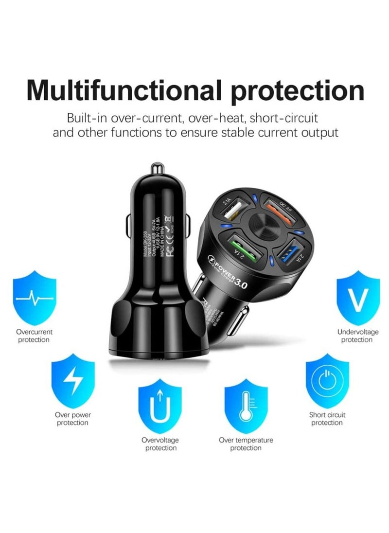 Y&D - USB Car Charger 3 Port Fast Adapter Phone Charge Compatible with iPhone 12 pro/Max/11/x/8 - Image 1