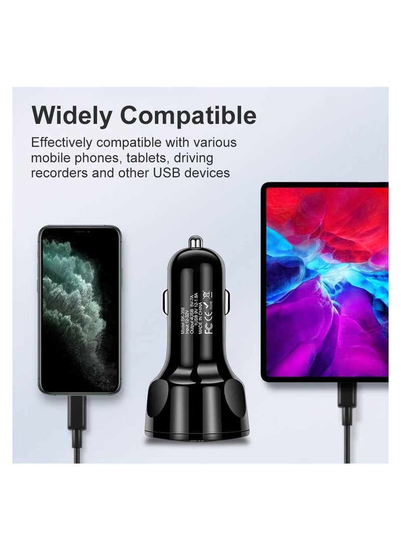 Y&D - USB Car Charger 3 Port Fast Adapter Phone Charge Compatible with iPhone 12 pro/Max/11/x/8 - Image 1