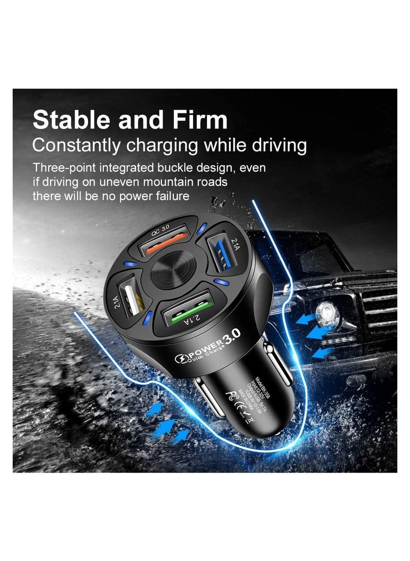 Y&D - USB Car Charger 3 Port Fast Adapter Phone Charge Compatible with iPhone 12 pro/Max/11/x/8 - Image 1