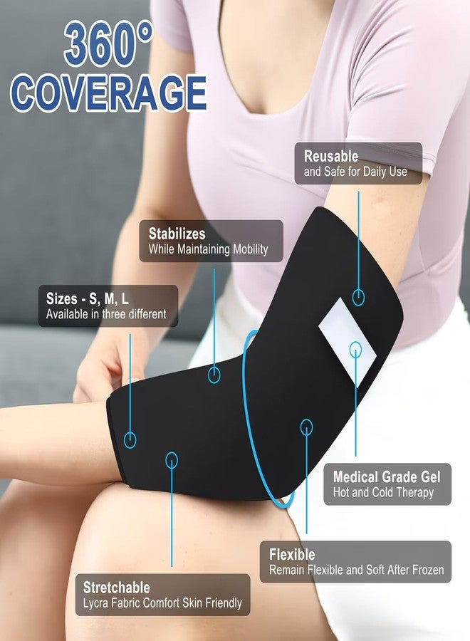RAMNATH IMPEX RAMNATH Hot & Cold Compression Sleeve | Sports Arm Support Gym, Tennis, Cricket | Breathable Stretchable Elbow Support Guard | 360° Wearable Gel Ice Pack Arthritis, Workout & Injury Recovery Sleeve. - Image 2