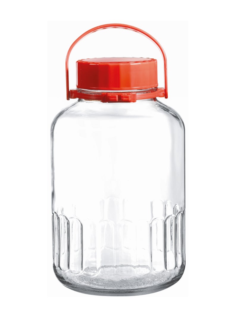 Pasabahce Harvest Glass Jar, 4 Lt, Red Lid, 270 Mm Height Green - Image 1