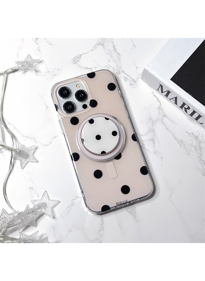 Generic - Simple Fresh Polka Dot Magnetic Suction For Iphone15ProMax Double-sided For Iphone 14/13 Phone Case For IP12P-Color:Magnetic Stand + Oil Painting Animal Elephant Sm-Applicable Model:For Iphone 12 - Image 1