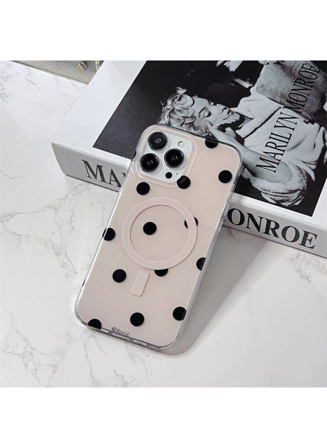 Generic - Simple Fresh Polka Dot Magnetic Suction For Iphone15ProMax Double-sided For Iphone 14/13 Phone Case For IP12P-Color:Magnetic Stand + Oil Painting Animal Elephant Sm-Applicable Model:For Iphone 12 - Image 1