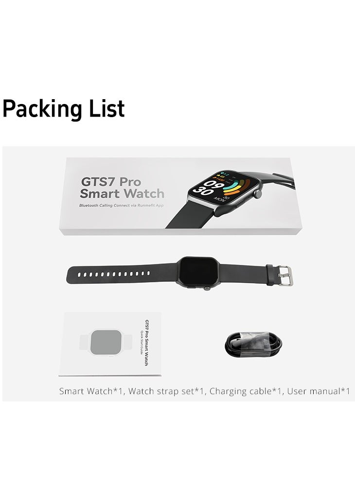GTS7Pro Men's Smartwatch, AMOLED Always-On Display, Bluetooth Calling, Waterproof Fitness Watch, Android and iOS Compatible, Midnight Blue