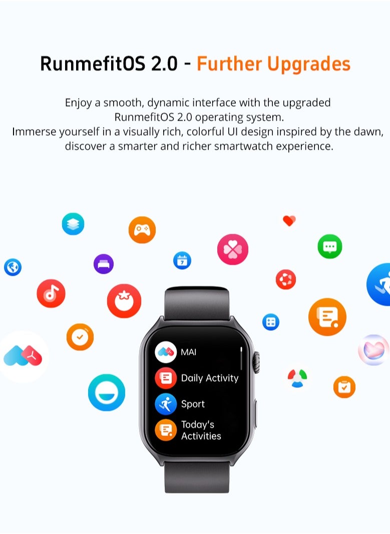 GTS7Pro Men's Smartwatch, AMOLED Always-On Display, Bluetooth Calling, Waterproof Fitness Watch, Android and iOS Compatible, Midnight Blue