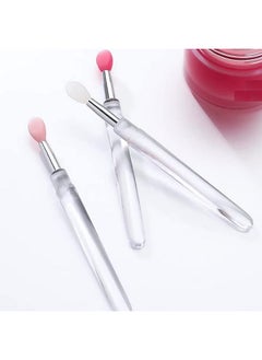 Luzen 6Pcs Professional Silicone Lip Brushes With Lid Plastic Handle Lipstick Lip Gloss Makeup Silicone Brush Cosmetic Applicator Beauty Tool For Applying Lipstick Cream Or Eye Shadow 110Mm  - Image 2