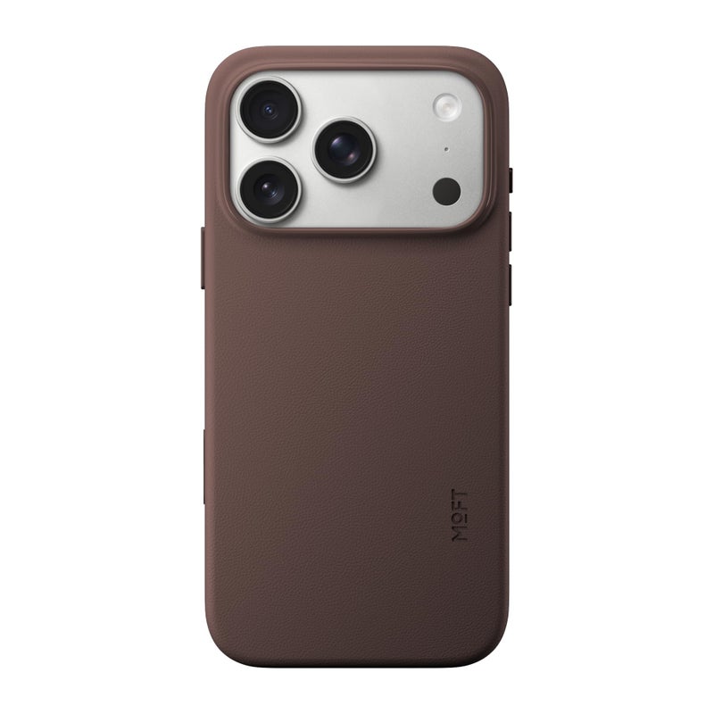 MOFT for iPhone 17 Pro Case- MOVAS Snap Case, MagSafe Compatible, Soft-Touch Vegan Leather, Classic Minimalist Design, Lightweight, Stain-Resistant & Camera Protection, Brownie - Image 1