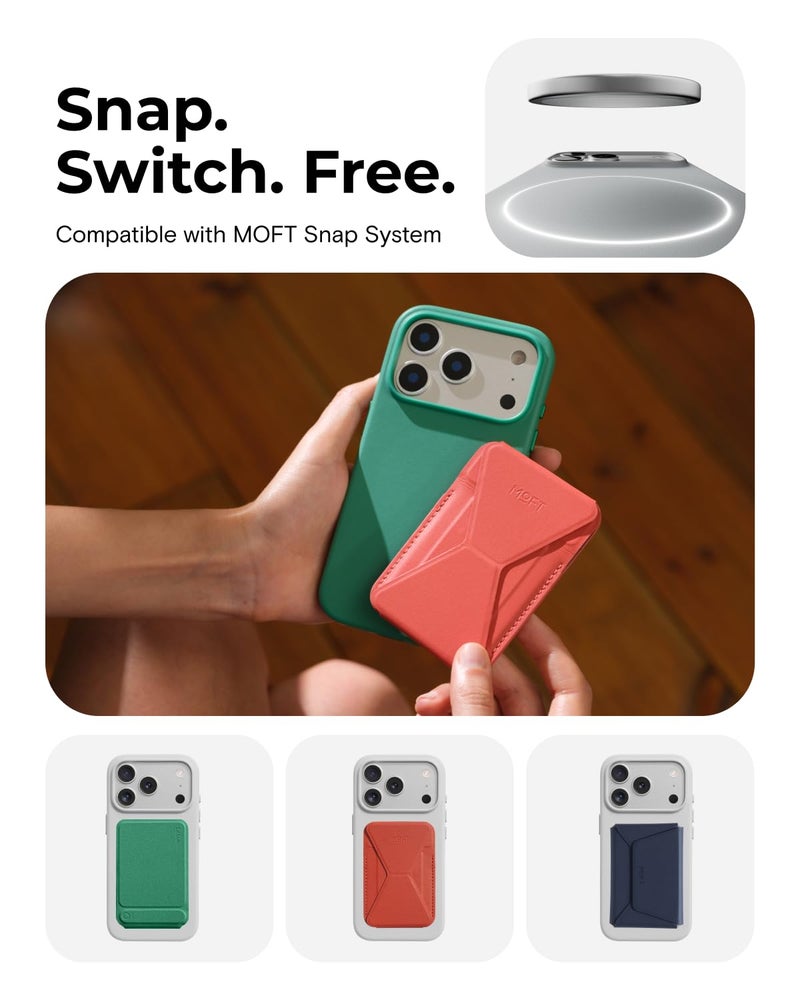 MOFT for iPhone 17 Pro Case- MOVAS Snap Case, MagSafe Compatible, Soft-Touch Vegan Leather, Classic Minimalist Design, Lightweight, Stain-Resistant & Camera Protection, Brownie - Image 4