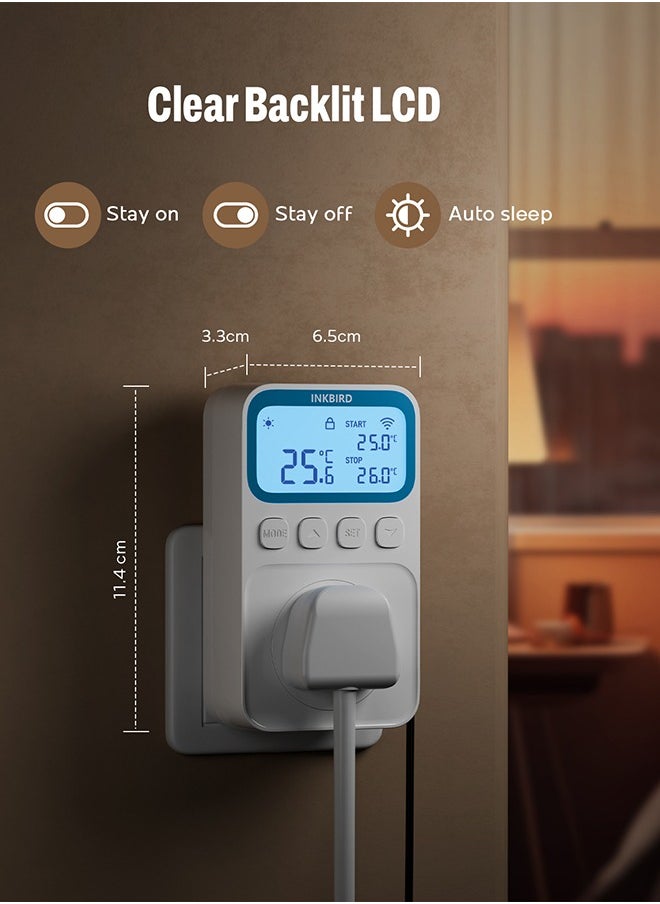 INKBIRD - INKBIRD Plug-in Timer Thermostat C236T, 10 in 1 Programmable Heating and Cooling Temperature Controller with Temp Control, Time Control, Temp and Time Control, High Low Temperature Alarm, Refrigeration Delay, and Setting Memory - Image 1