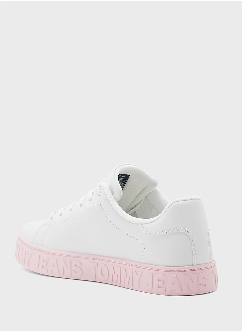 تومي جينز Outsole Logo Lace Up Low Top Sneakers