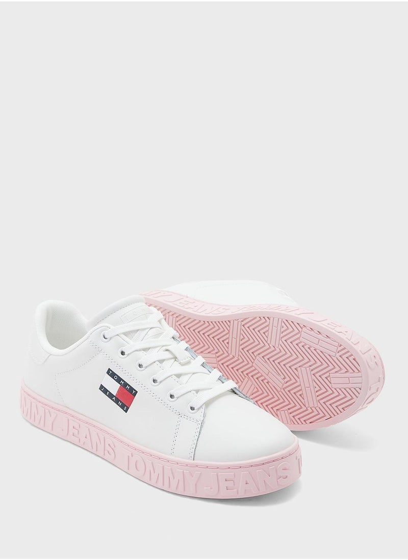 TOMMY JEANS Outsole Logo Lace Up Low Top Sneakers  - Image 4