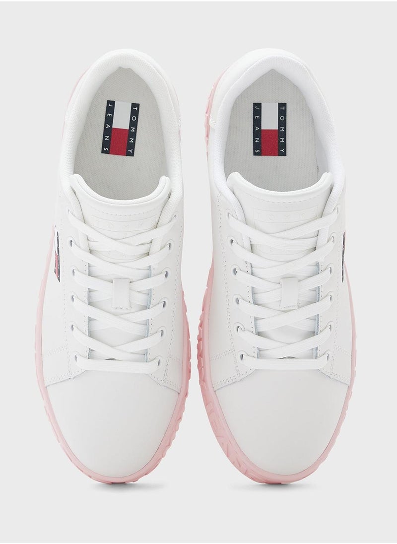 TOMMY JEANS Outsole Logo Lace Up Low Top Sneakers  - Image 5