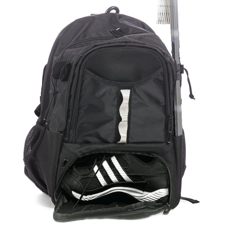 Athletico Turf Extra Large Lacrosse Backpack - Holds Lacrosse & Field Hockey Equipment - Two Stick Holders, Separate Cleats Compartment (Black) - Image 2
