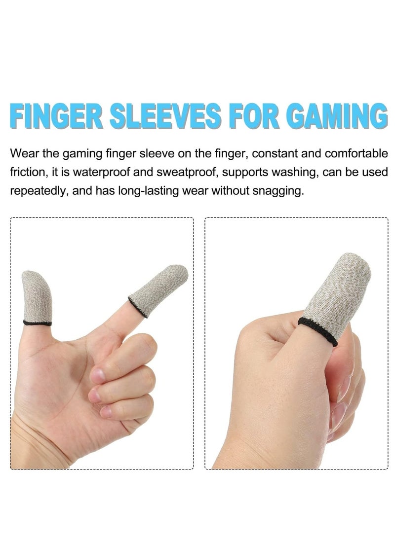 6Pcs Mobile Gaming Finger Sleeve Controller Finger Thumb Sleeve Gloves Silver, Copper Fiber Anti-Sweat Breathable, for Mobile Phone Game  - Image 5