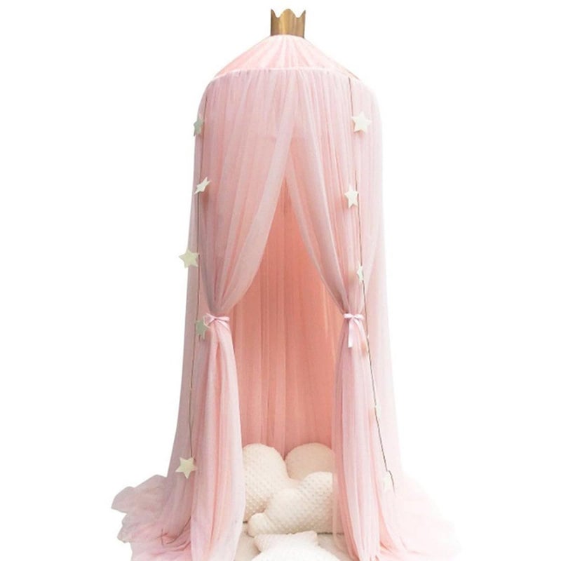 ESUPPORT Dome Princess Bed Canopy Round Lace Mosquito Net Play Tent Hanging House Decoration Lace Netting Curtains for Indoor Outdoor