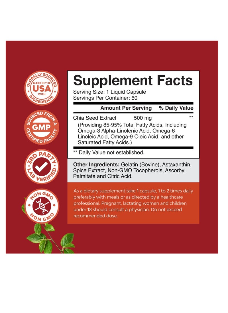 Nature's Craft Chia Seed Oil Supplement for Weight Loss 60 Capsules  - Image 2