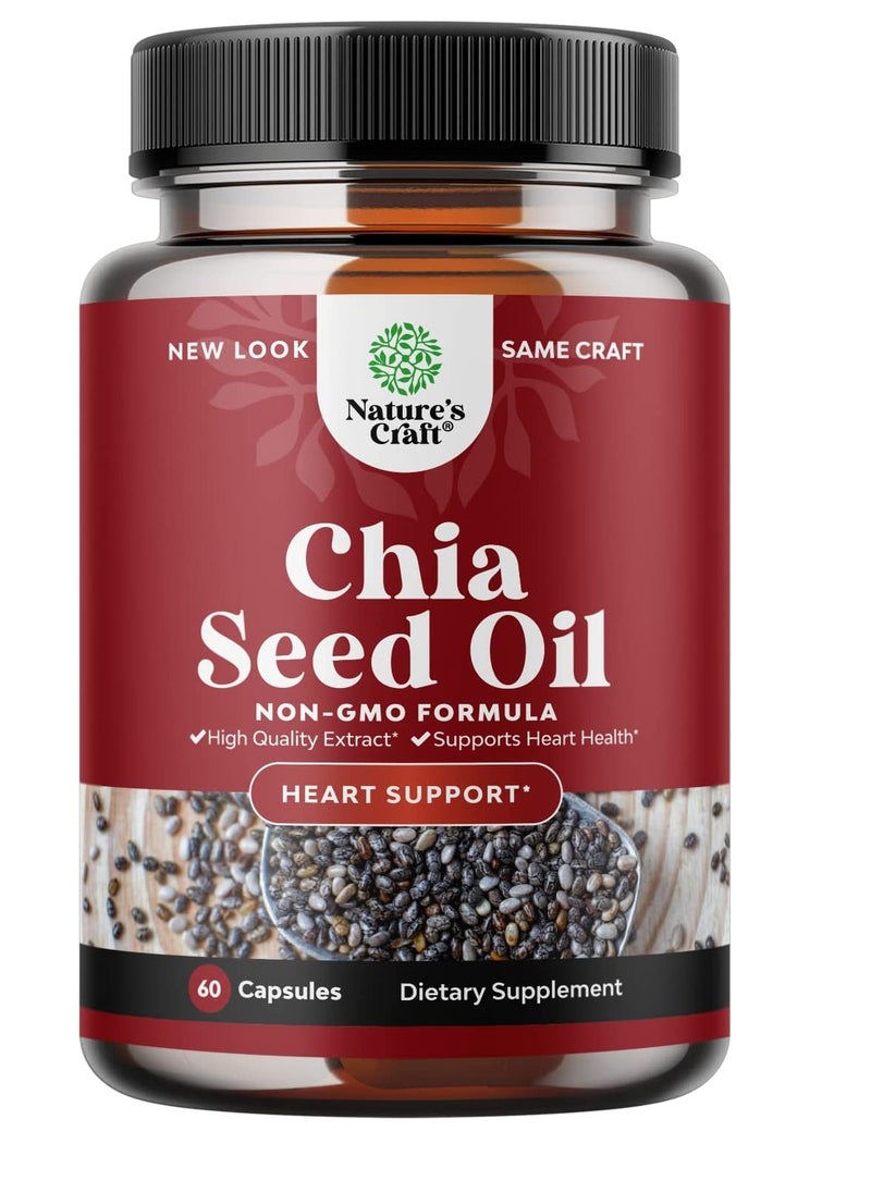 Nature's Craft Chia Seed Oil Supplement for Weight Loss 60 Capsules  - Image 1