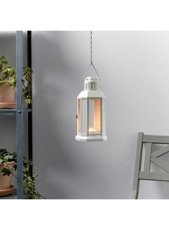 Zaboon Lantern for tealight, in/outdoor, white, 22 cm - Image 2