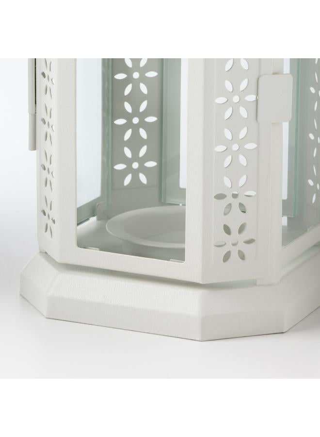Zaboon Lantern for tealight, in/outdoor, white, 22 cm - Image 4