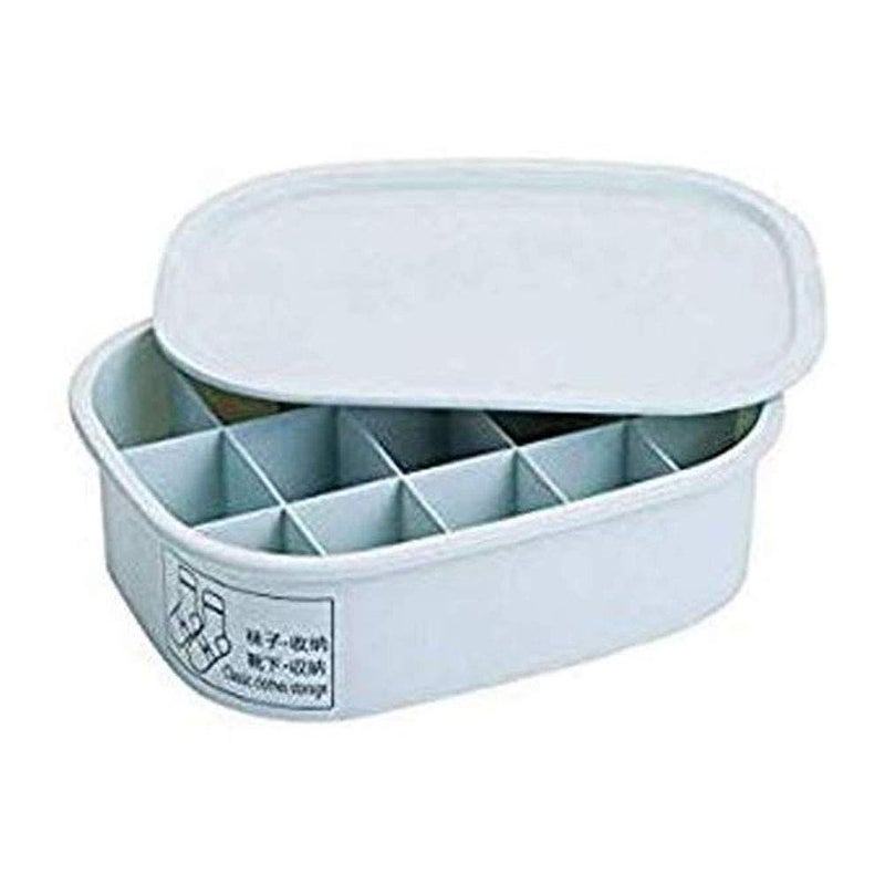 JAPTI japti plastic socks storage organizer box with liddrawer innerwear organizer for men women lingerie storage boxunderwear holder box15gridmulticolour - Image 1