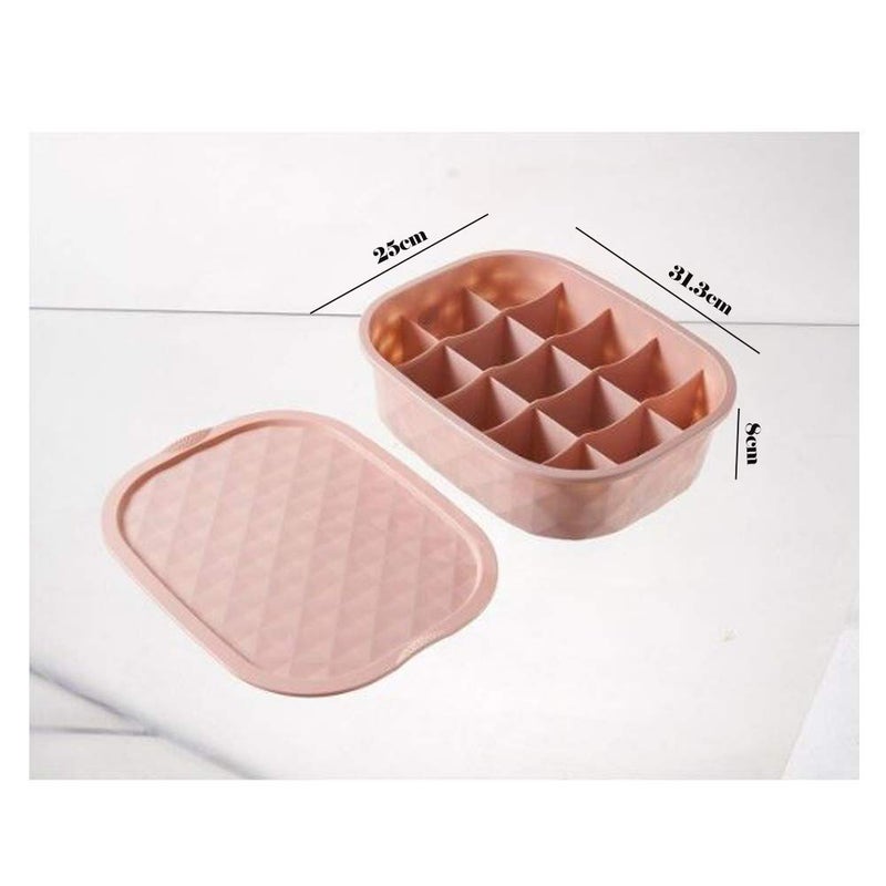 JAPTI japti plastic socks storage organizer box with liddrawer innerwear organizer for men women lingerie storage boxunderwear holder box15gridmulticolour - Image 4