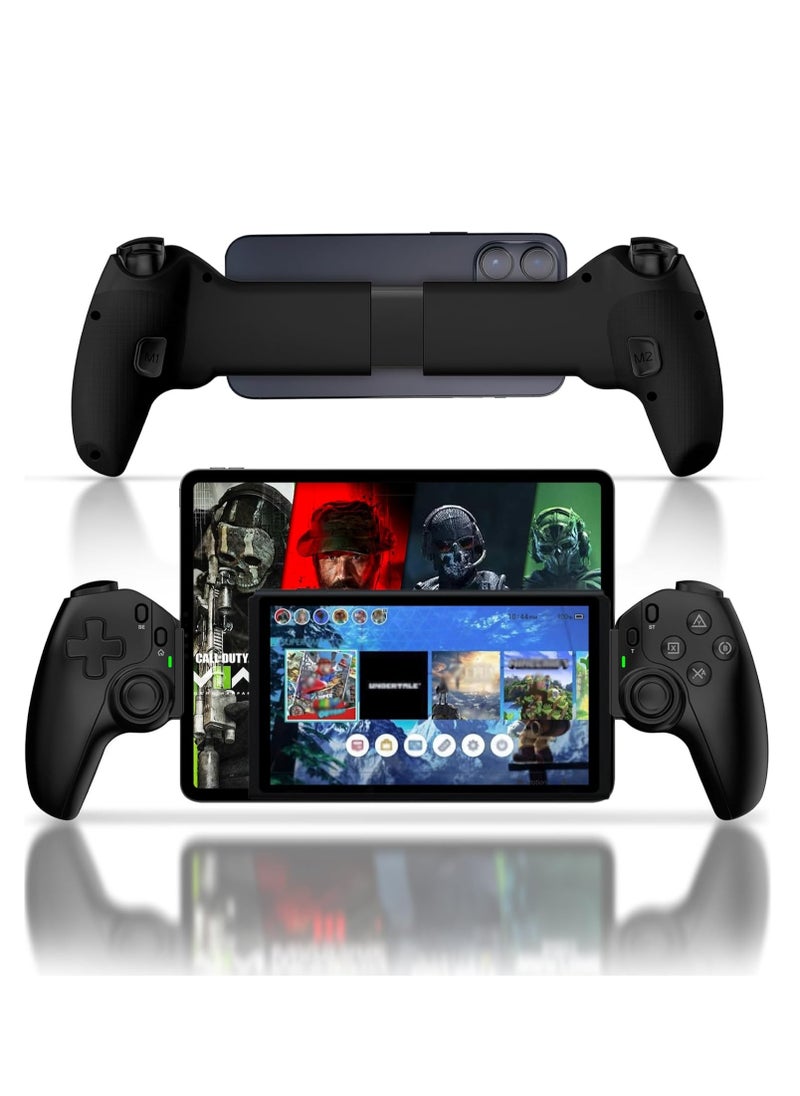 Generic D9 Mobile Game Controller Telescopic Gamepad For Android IOS PS3 PS4 Switch ios HAll Joysitck with Turbo/6-axis Gyro/Vibration (Black)  - Image 1
