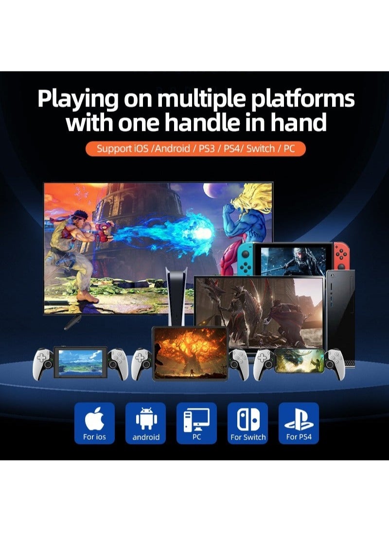 Generic - D9 Mobile Game Controller Telescopic Gamepad For Android IOS PS3 PS4 Switch ios HAll Joysitck with Turbo/6-axis Gyro/Vibration (Black) - Image 1