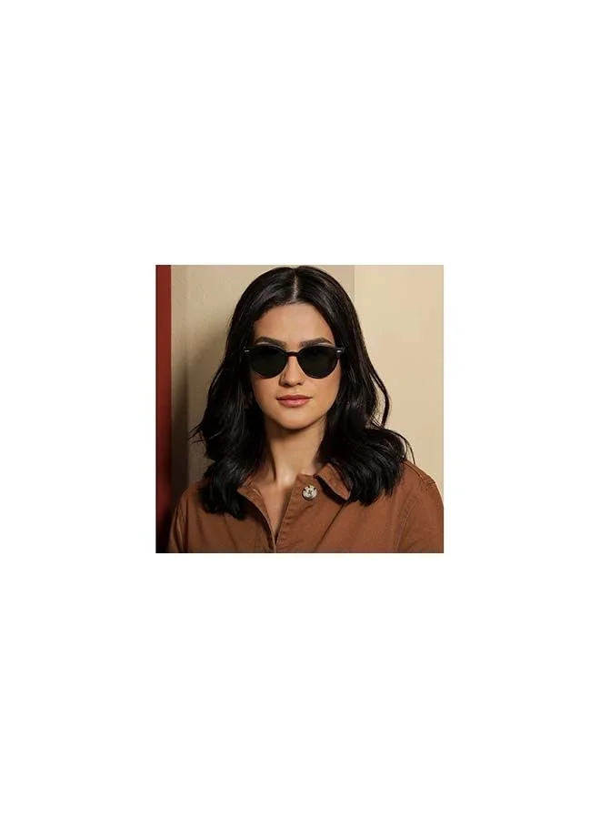 فينسينت تشيس نظارة شمسية ميراج مستديرة بإطار كامل مستقطبة وحماية من الأشعة فوق البنفسجية VC S12585 - 51 مم - أسود