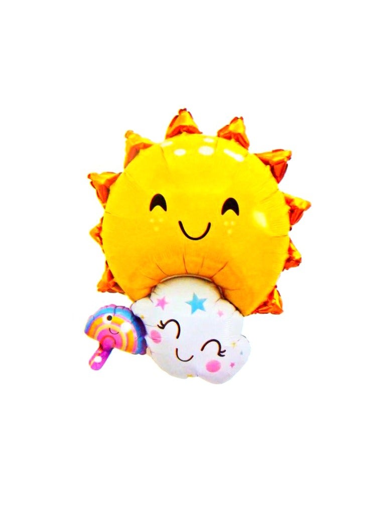 PARTY FUN Foil Balloon Sun Design, 1pc, Bring Radiance to Your Celebrations  - Image 1