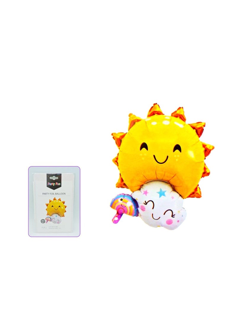 PARTY FUN Foil Balloon Sun Design, 1pc, Bring Radiance to Your Celebrations  - Image 2