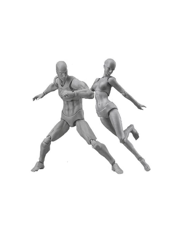 2pcs Artists Manikin Art Mannequin Figures Supplies Drawing Tools,Small Drawing Figure Model for Sketching, Painting, Artists Male+Female Set - Image 5