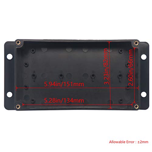 Raculety 2 Pack Project Box IP65 Waterproof Junction Box ABS Plastic Black Electrical Boxes DIY Electronic Project Case Power Enclosure with Fixed Ear 6.22 x3.54 x2.36 inch(158x90x60mm) - Image 3