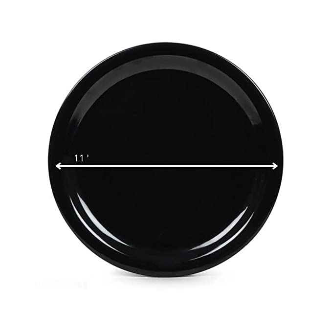 Coolkart Plastic Buffet Plates Set of 9 Black Perfect for Daily Usage Plates for Home Cafe Restaurants Hotels - Image 4